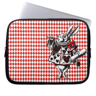Weißes Kaninchen-Alice im Wunderland Laptop-Sieb Laptopschutzhülle