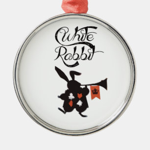 Weißes Kaninchen, Alice im Wunderland Ornament Aus Metall