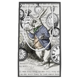 Weißes Kaninchen Alice im Wunderland Uhren Kunst Kleine Geschenktüte