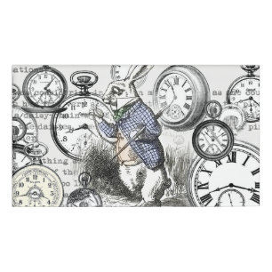 Weißes Kaninchen Alice im Wunderland Uhren Kunst Namenschild