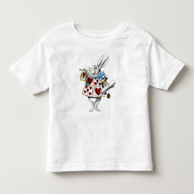 Weißes Kaninchen Alice Wunderland Herz Kleinkind T-shirt (Vorderseite)