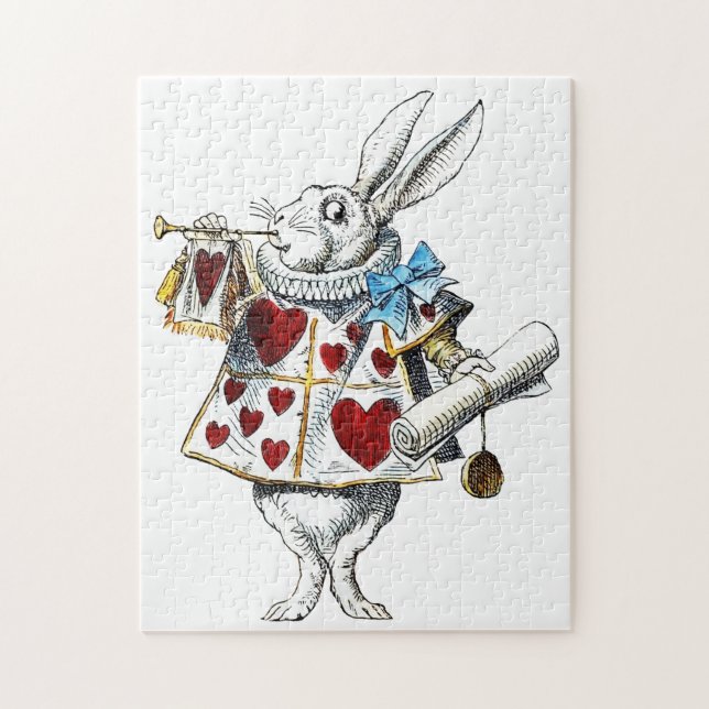 Weißes Kaninchen Alice Wunderland Herz Puzzle (Vertikal)