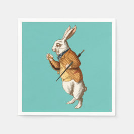 Weißes Kaninchen (Alice's Adventures in Wonderland Serviette
