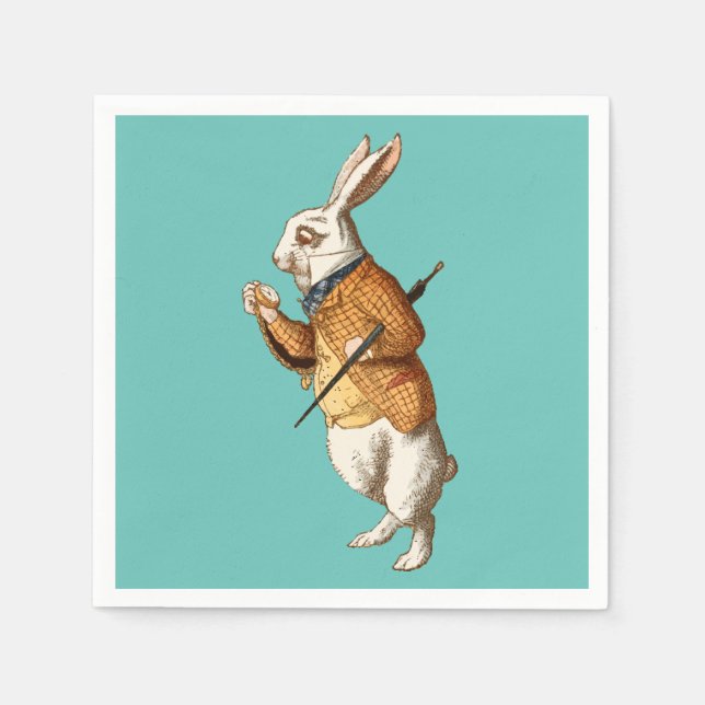 Weißes Kaninchen (Alice's Adventures in Wonderland Serviette (Vorderseite)