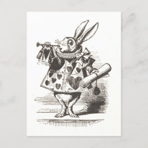 Weißes Kaninchen aus Alice im Wunderland Illustrat Postkarte