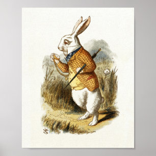 Weißes Kaninchen aus Alice im Wunderland Vintage A Poster