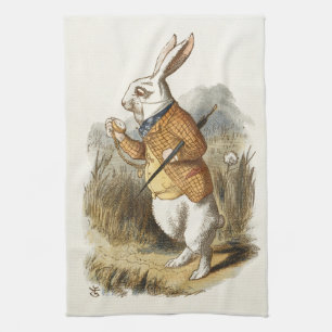 Weißes Kaninchen aus Alice im Wunderland Vintage-K Küchentuch