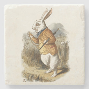 Weißes Kaninchen aus Alice im Wunderland Vintage-K Steinuntersetzer