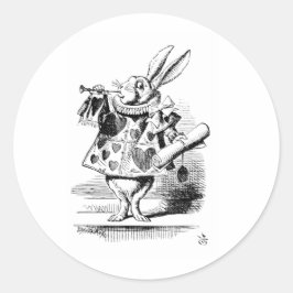 Weißes Kaninchen, aus Alice's Abenteuern Runder Aufkleber