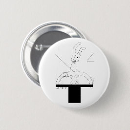 Weißes Kaninchen aus einem Top Hut Button