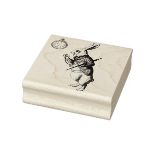 Weißes Kaninchen Gummistempel