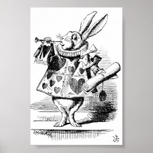 Weißes Kaninchen Herald Poster (Alice's Adventures