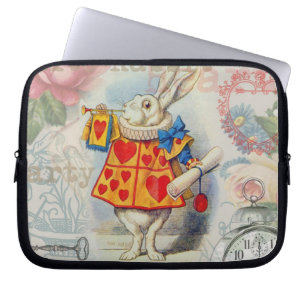 Weißes Kaninchen Herz Alice Classic Laptopschutzhülle