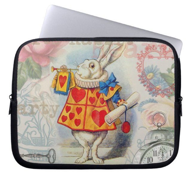 Weißes Kaninchen Herz Alice Classic Laptopschutzhülle (Vorderseite)
