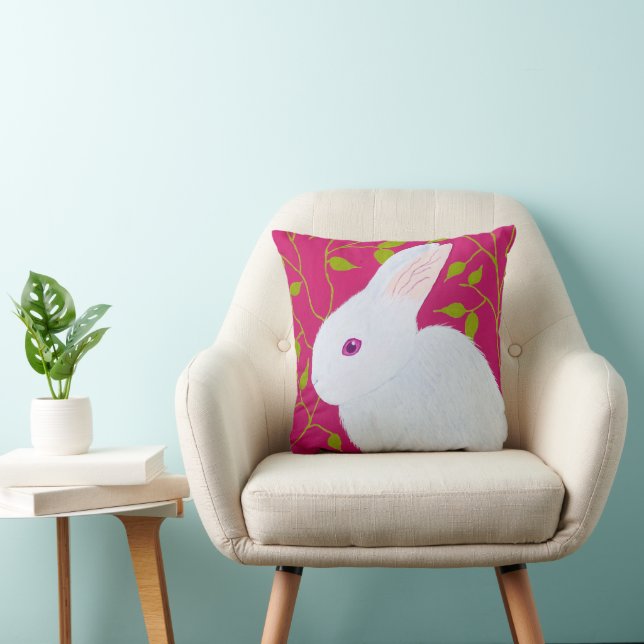 weißes Kaninchen Kissen (Stuhl )