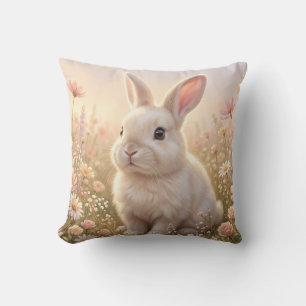 Weißes Kaninchen Kissen