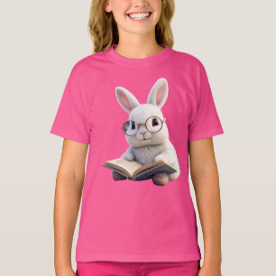 Weißes Kaninchen Lesen eines Kids-T - Shirt