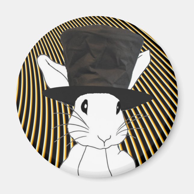 Weißes Kaninchen Magnet (Vorne)