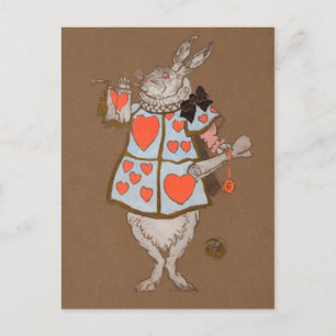Weißes Kaninchen mit Herolds-Kostümentwurf Postkarte