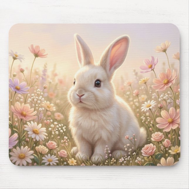 Weißes Kaninchen Mousepad (Vorne)