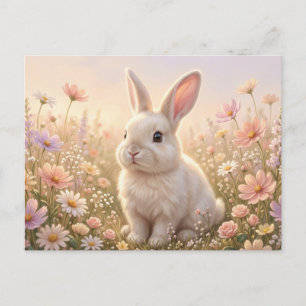 Weißes Kaninchen Postkarte