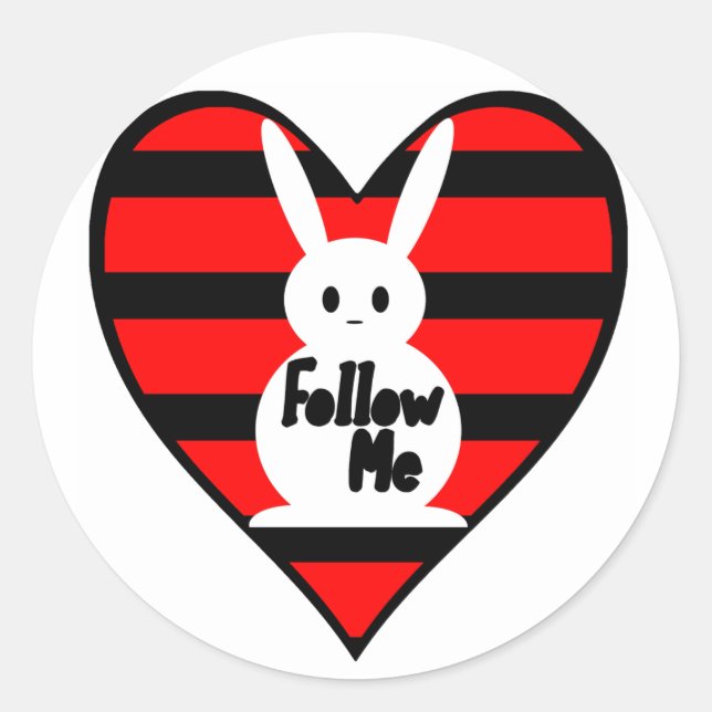 Weißes Kaninchen Runder Aufkleber (Vorderseite)