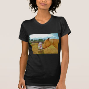 Weißes Kaninchen und Gelbes Pferd T-Shirt