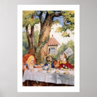 Weißes Kaninchen und Vintages Alice Wonderland