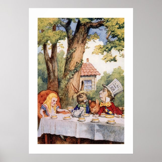 Weißes Kaninchen und Vintages Alice Wonderland Poster (Vorne)