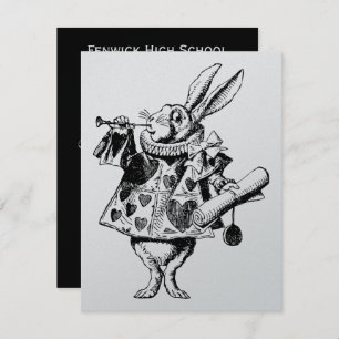 Weißes Kaninchen-Verkünder-Abschlussball-Angebot Einladung