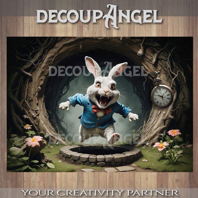 Weißes Kaninchen von Alice's Wunderland #1 Decoupa Seidenpapier (Von Creator hochgeladen)