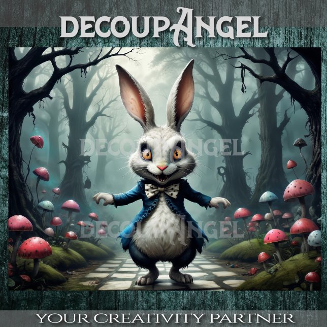 Weißes Kaninchen von Alice's Wunderland #2 Decoupa Seidenpapier (Von Creator hochgeladen)