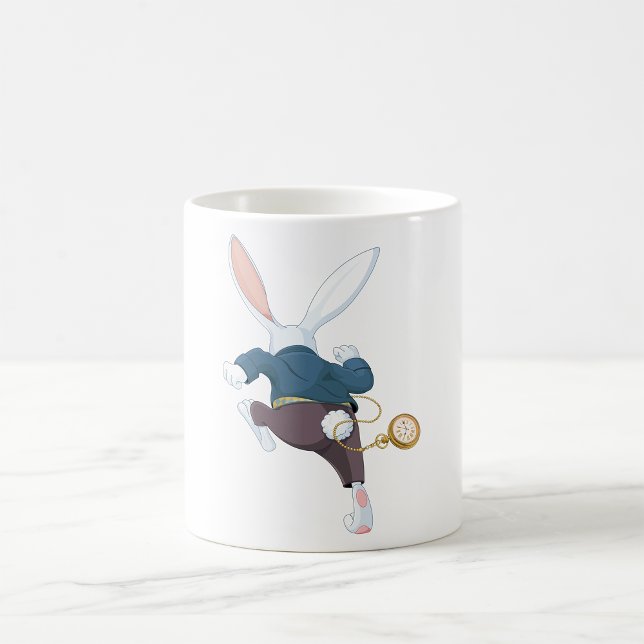 Weißes Kaninchen wegläuft Kaffeetasse (Von Creator hochgeladen)