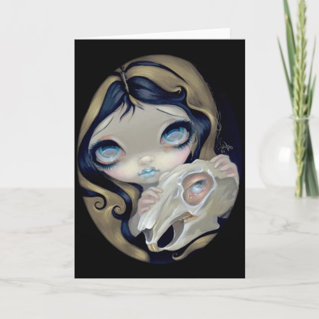 "Weißes Kaninchen wiederbelebt" Grußkarte Karte (Vorderseite)