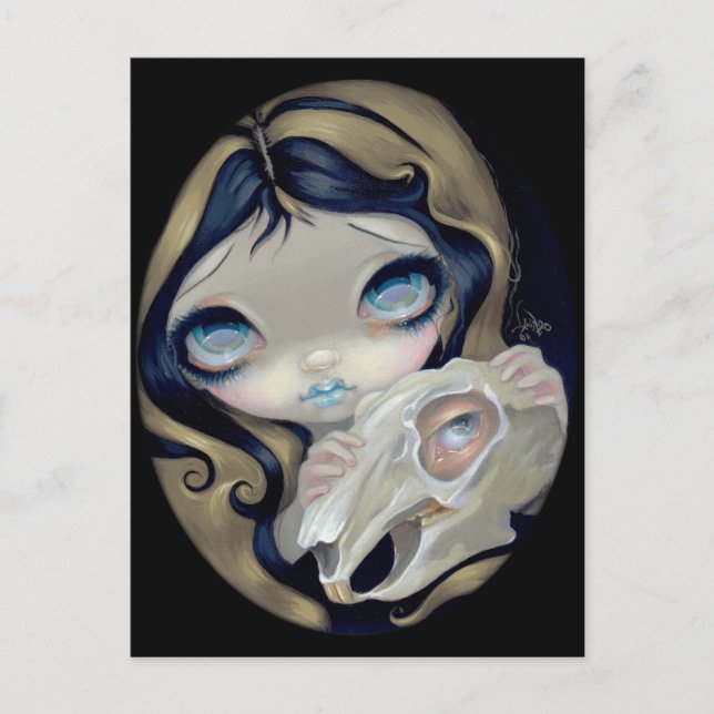 "Weißes Kaninchen wiederbelebt" Postkarte (Vorderseite)