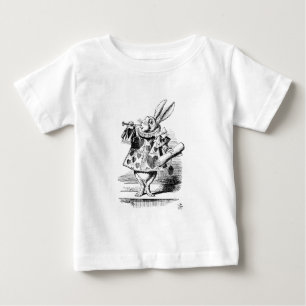 Weißes Kaninchen zurechtgemacht als Verkünder Baby T-shirt