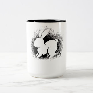Weißes Kaninchen Zweifarbige Tasse