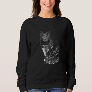 Weißes Katzen-Sweatshirt Sweatshirt