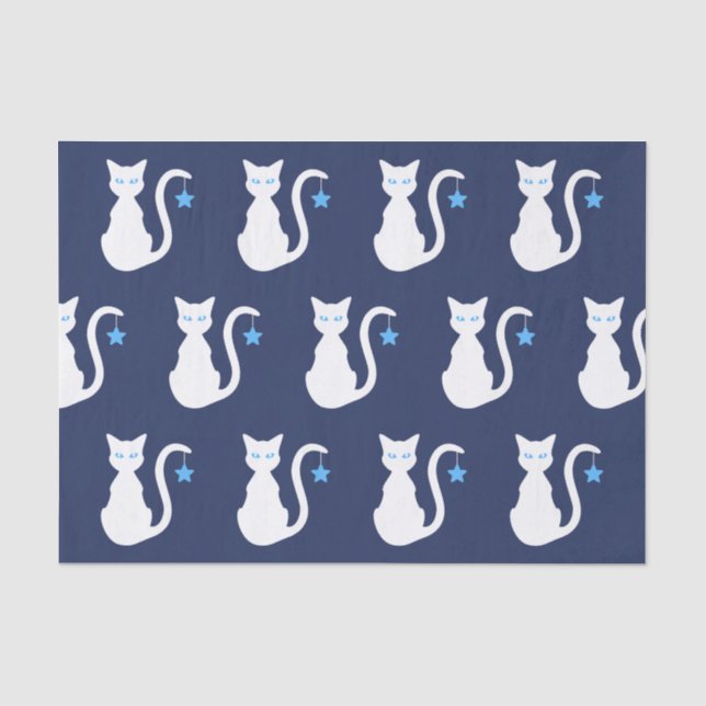 Weißes Katzen-Tissue-Papier Seidenpapier (Vorderseite)