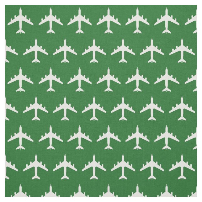 Weißes KC-135-Tankflugzeug auf grünem Boden Stoff (Muster)
