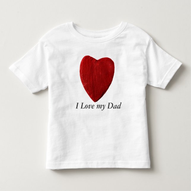 weißes Kindershirt I Love my Dad mit Herz Kleinkind T-shirt (Vorderseite)