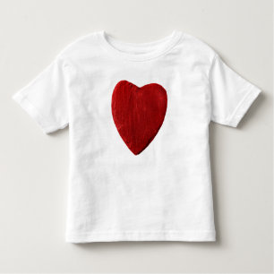 weißes Kindershirt mit rotem Schiefer Herz Kleinkind T-shirt