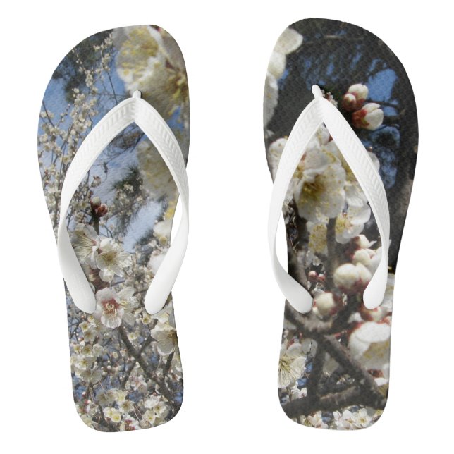 Weißes Kirschbär / Sakura / ラ(桜) Flip Flops (Fußbett)