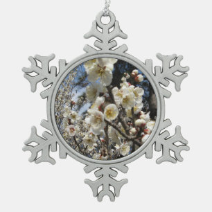 Weißes Kirschbär / Sakura / ラ(桜) Schneeflocken Zinn-Ornament