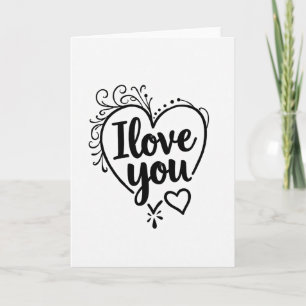 Weißes klassisches Ich-liebe-dich-Herzkarten Karte