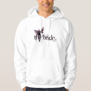 Weißes Kleiderfeenhaftes rosa Negativ - die Braut Hoodie