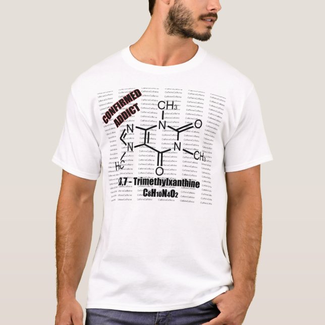 Weißes Koffein-Shirt T-Shirt (Vorderseite)