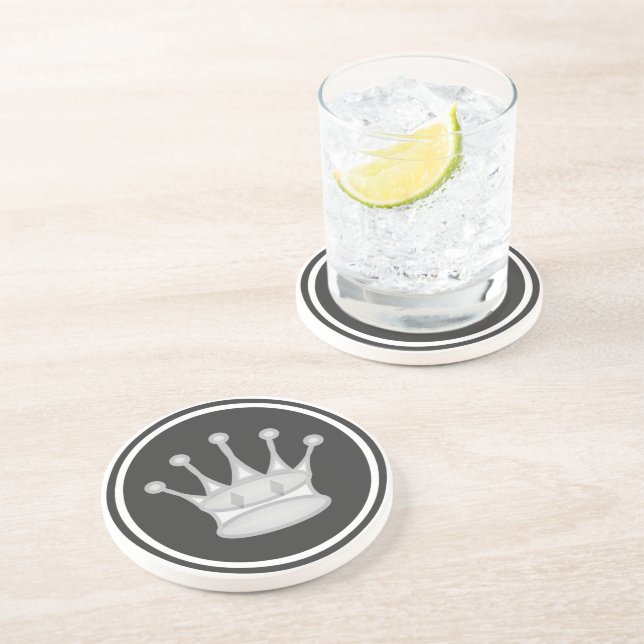 Weißes Königin-Schach-Stück Getränkeuntersetzer (Seite)