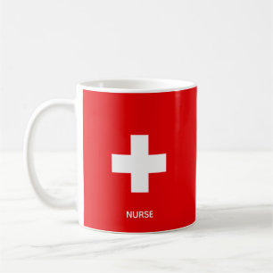 Weißes Kreuz, Goldener Caduceus und Krankenschwest Kaffeetasse