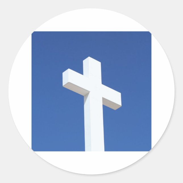 Weißes Kreuz Runder Aufkleber (Vorderseite)